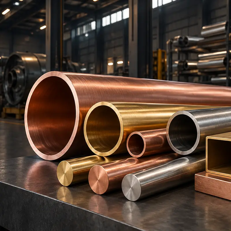 Copper, brass and copper-nickel tubes and profiles at a modern manufacturing facility