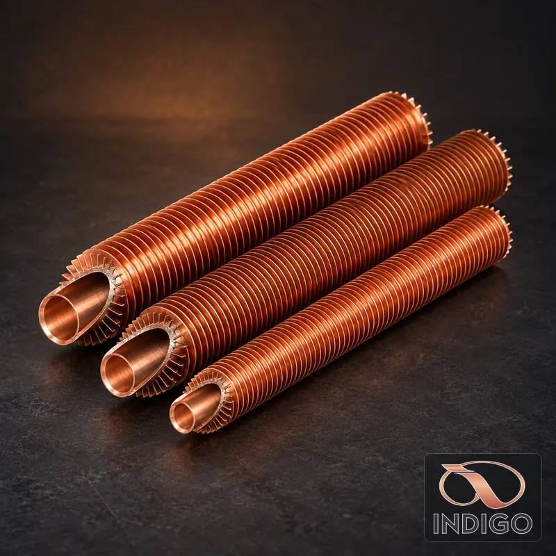 Finned Copper Tubes supplied by Indigo Metalloys
