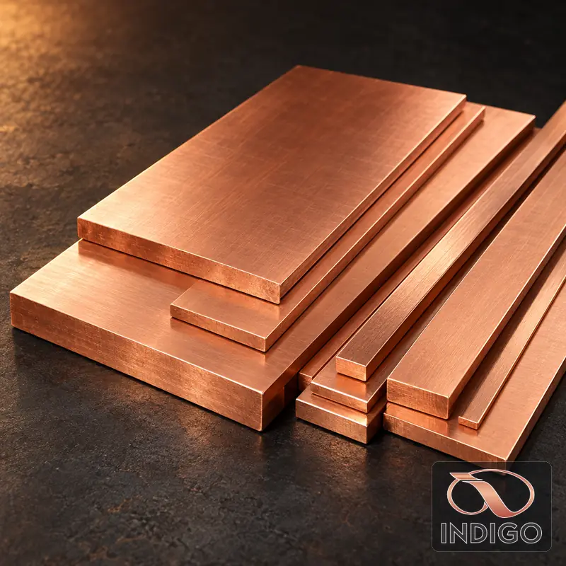 Copper Sheets and Flats supplied by Indigo Metalloys